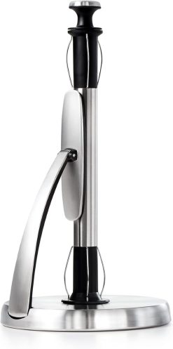 Oxo Good Grips SimplyTear Paper Towel Holder Stainless Steel (Silver & Black)