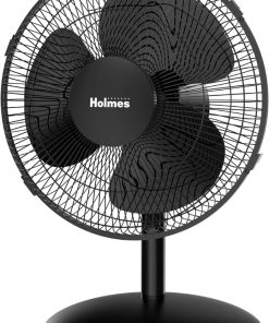 Holmes 12 Table Fan 75 Oscillation 3 Speeds 15 Adjustable Head Tilt Ideal For Home Bedroom Black